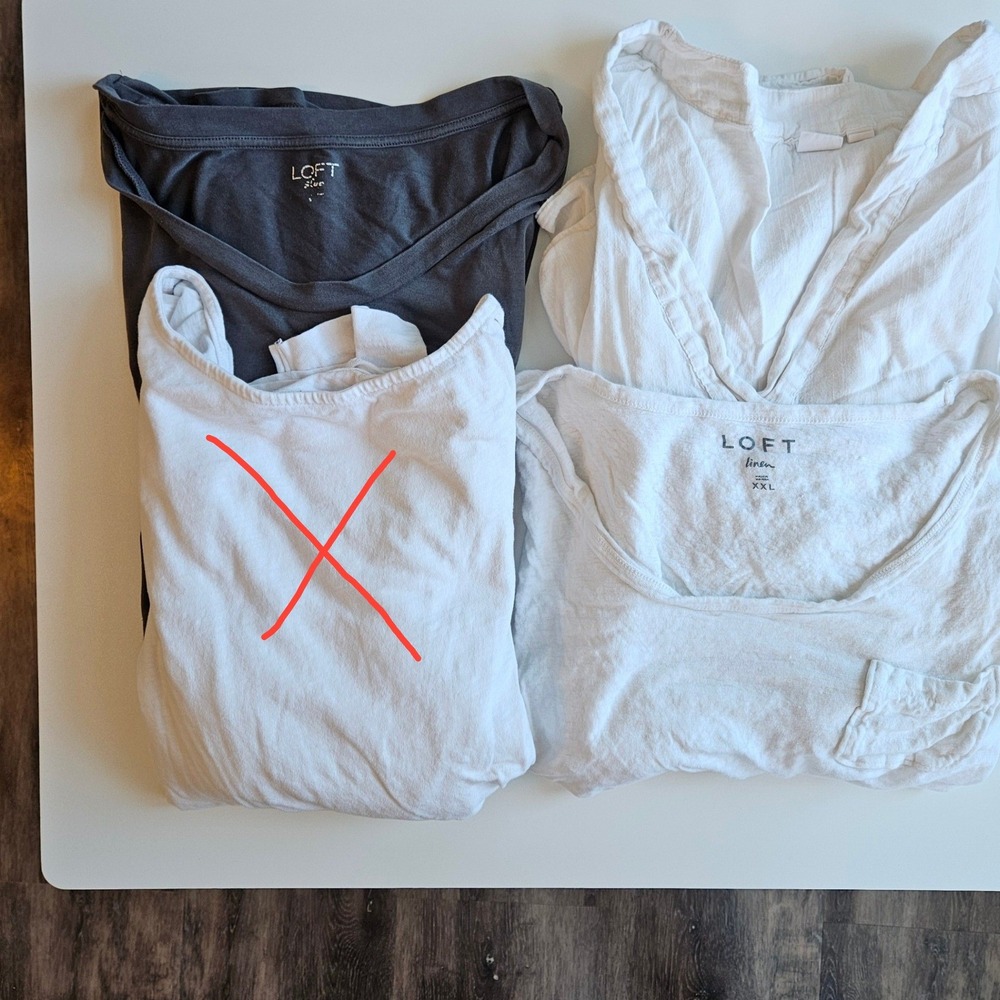 Lot of 3 T-shirts Womens‎ XXL 2XL Summer Linen Capsule Classic White Gray Basic